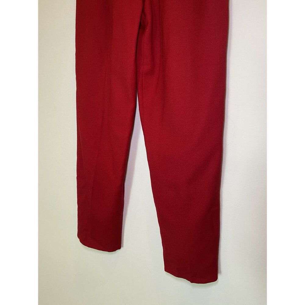 Vintage Red 100% Wool Trouser Pants Size 6 Tailored Classic - Picture 6 of 10